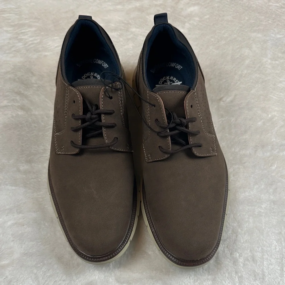 Dockers Brown Men's Oxfords with Black Accents‎ Fontera 24 NIB